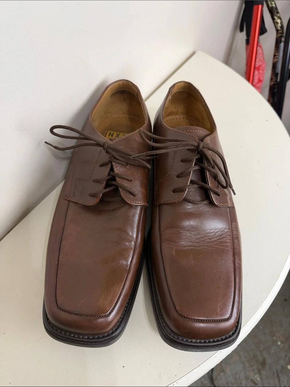 (2384) Nunn Bush NXXT Men's Brown Leather Lace-Up Dress Shoes, Size: 10.5